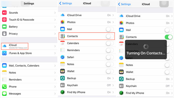 Backup iPhone kontakter med iCloud