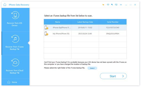 Tiskněte textové zprávy z iTunes Backup