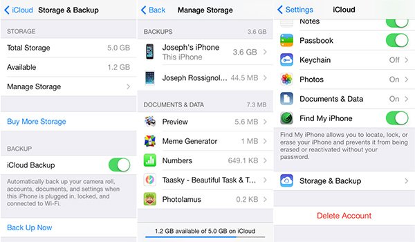 Ta bort oönskade iCloud Backup