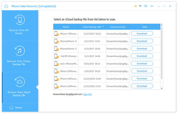 Download iCloud backup