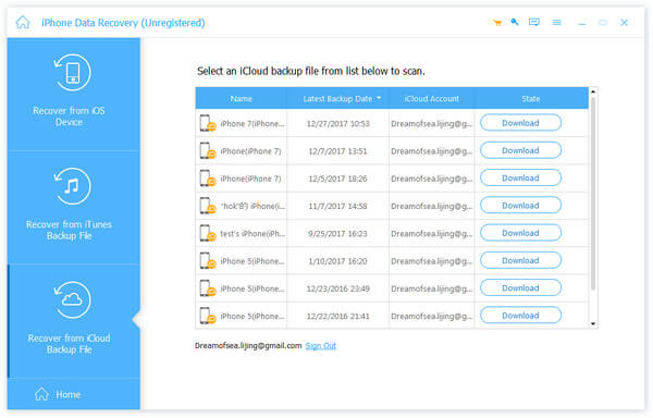 Download the iCloud Backup