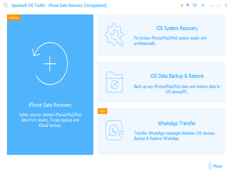 Recover lost iOS data, backup and restore data, fix iOS system