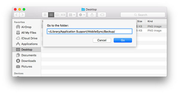 iTunes Backup-Speicherort auf dem Mac