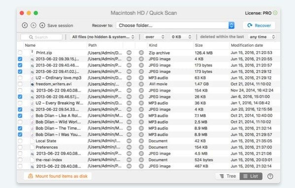 återställa raderade filer från Mac-hårddisken