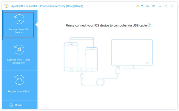 Gjenopprett fra iOS Device Interface