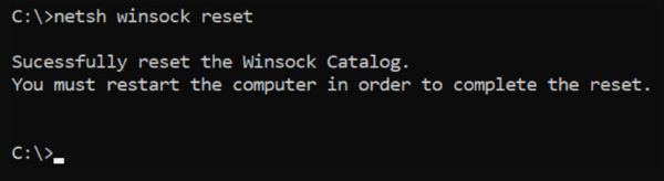 Resetujte Winsock PC