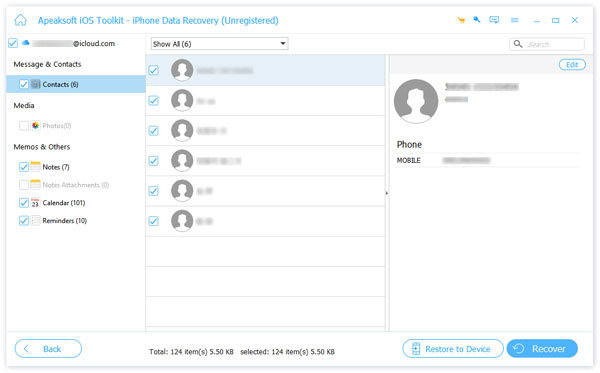 Herstel iPhone-contacten iCloud-back-up
