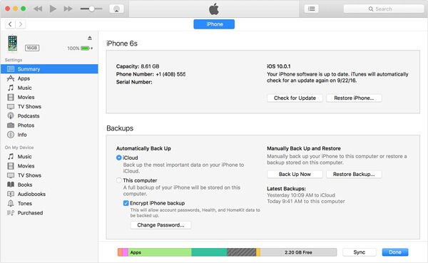 Restaurer l'iPhone avec iTunes