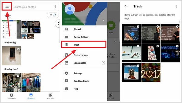 Restaurer les photos supprimées avec Gmail