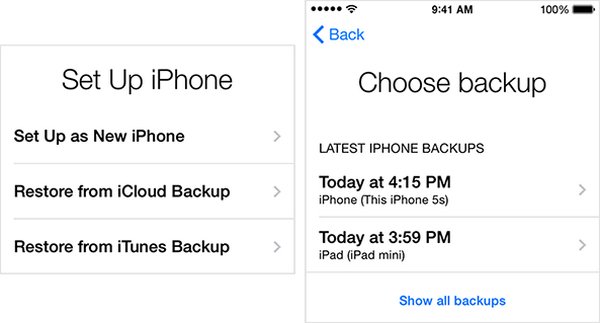 Recupera i contatti iPhone con iCloud Backup