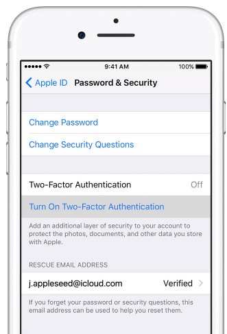 Turn on Two-factor Authentication in Settings