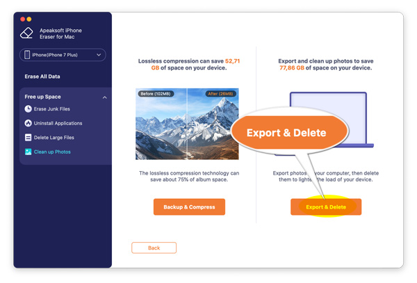 Select Delete and Export