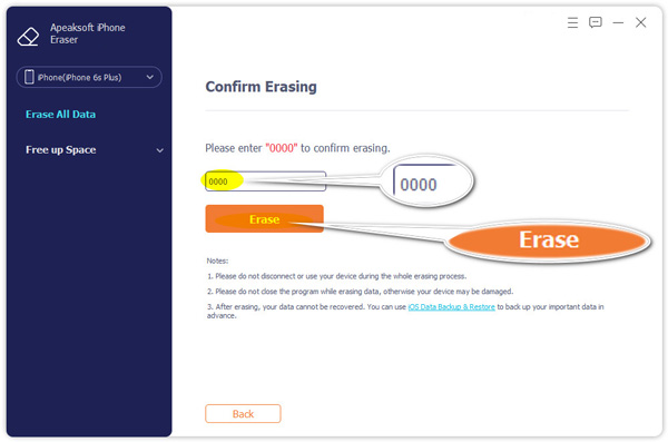 Borrar el dispositivo iOS por completo