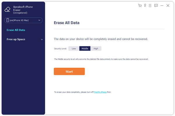 Select an Erasing Level