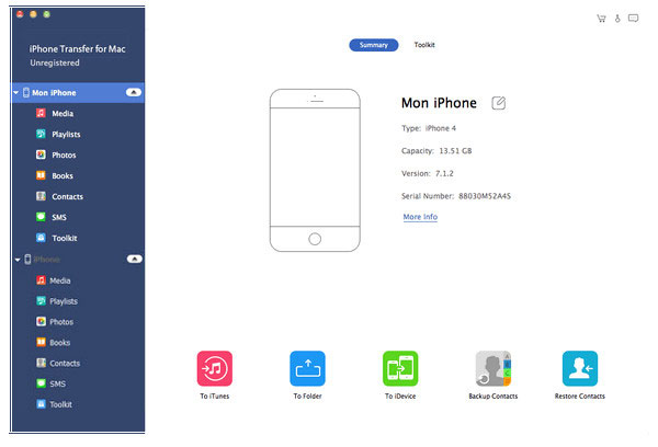 iPhone Transfer for Mac 1.0.6 破解版 - iPhone数据恢复应用