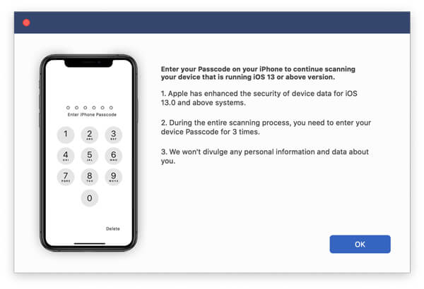 Enter iOS 13 Password