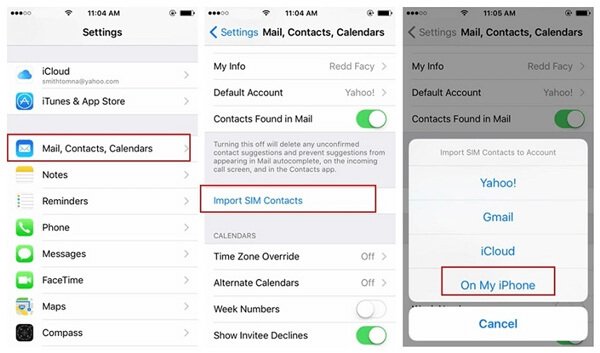 Import contacts from your SIM card