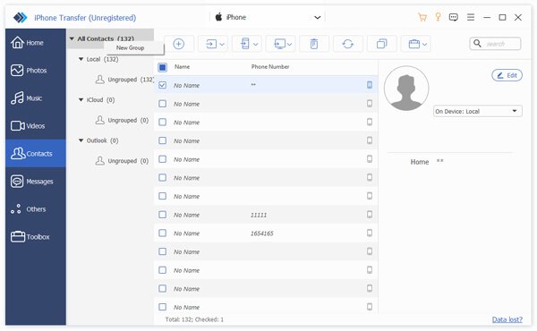 Manage Groups of Contacts