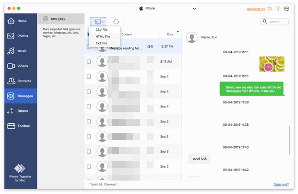 Sync iPhone iMessages to mac