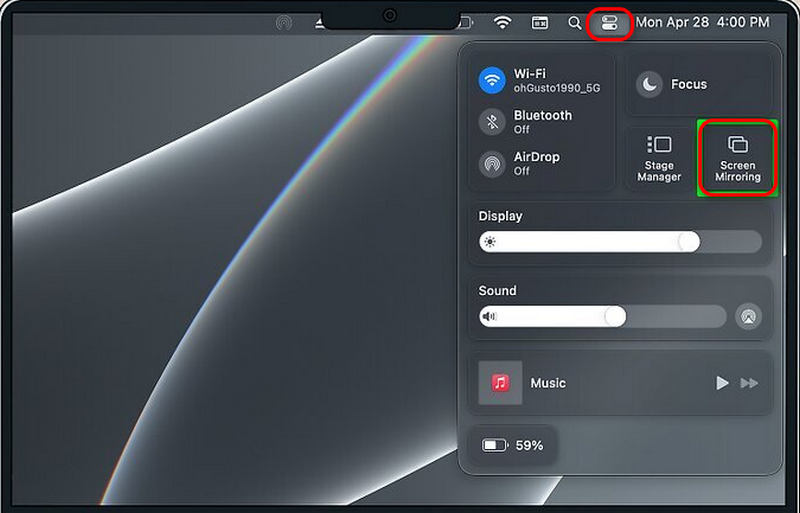 Abrir Screen Mirroring en MAC