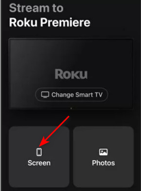 Klikk på skjermen i DoCast-appen