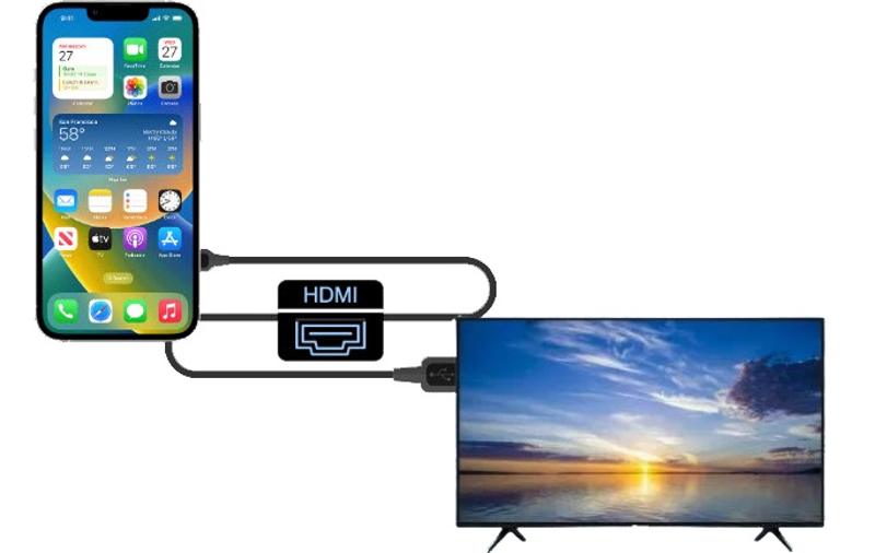 iPhone'u HDMI aracılığıyla TV'ye bağlama