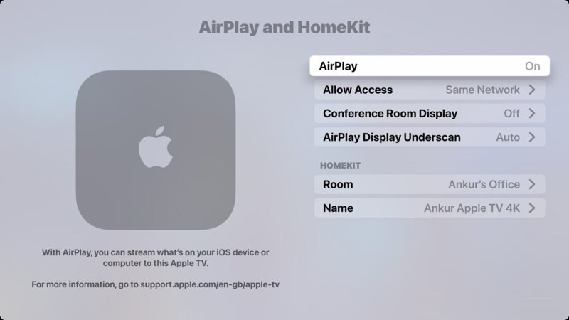 Airplay TV'yi açın