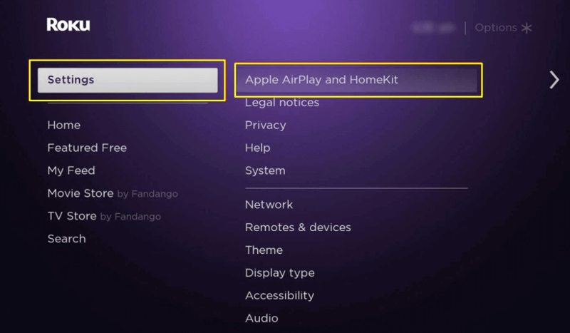 Enable Airplay Roku