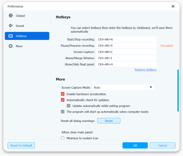 Hotkeys Settings