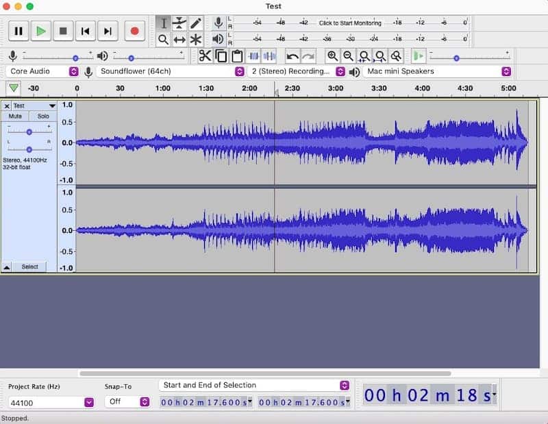 Audacityで音声を録音（Mac版）