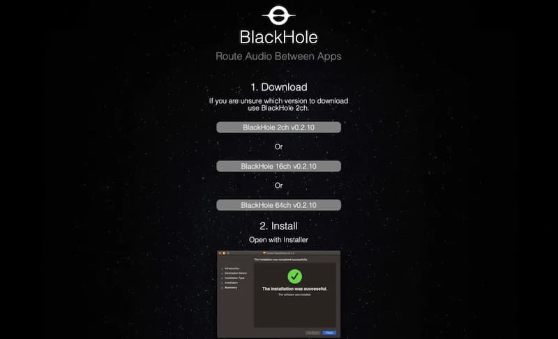 Blackholeをインストールする