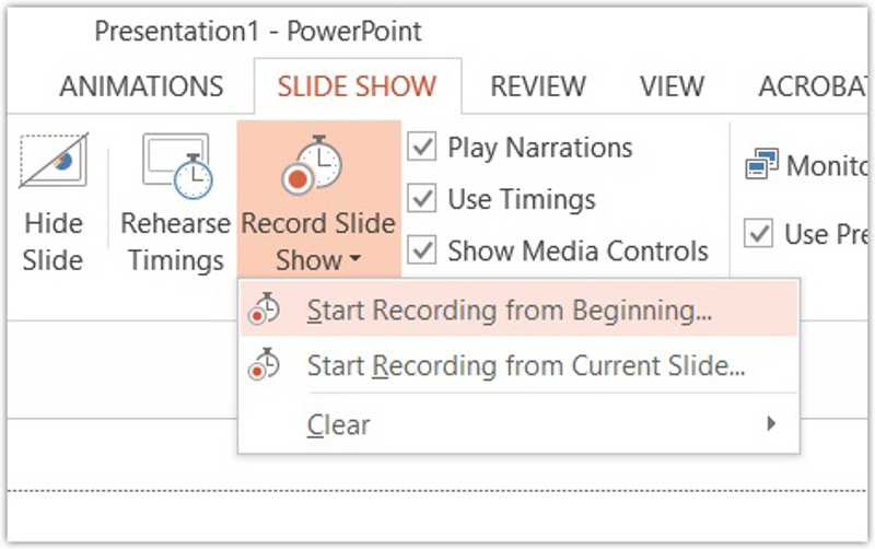 录制 PowerPoint 2016