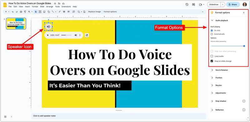 录制旁白 Google 幻灯片