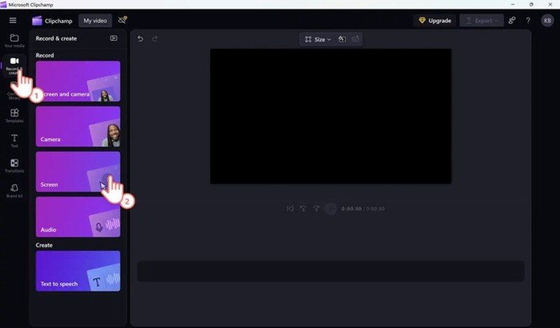 Enregistrer Créer Clipchamp