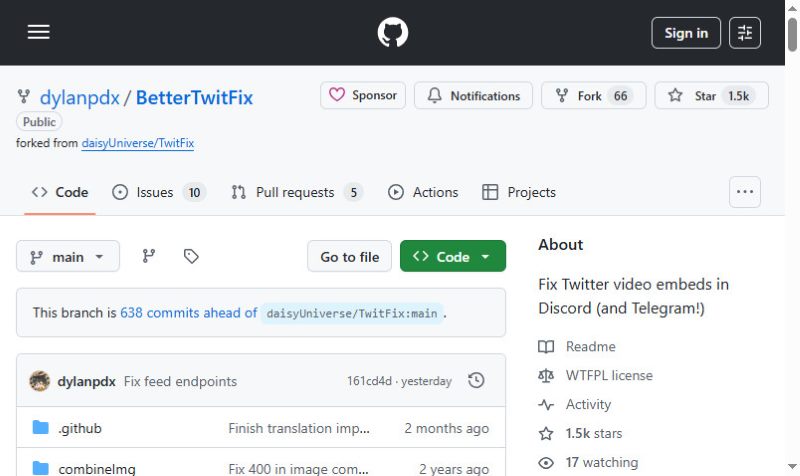 BetterTwitFix on GitHub