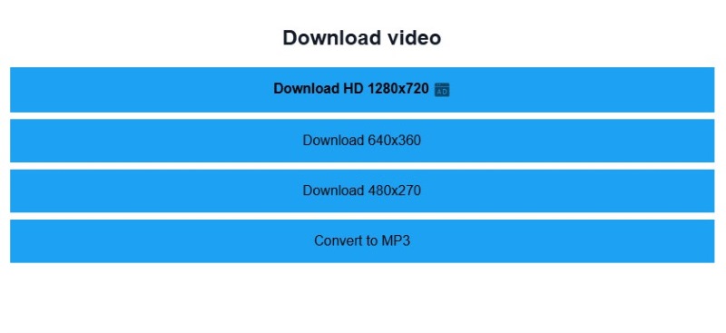 Choose Download Resolution