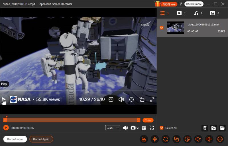 Trim and Edit Recording on Apeaksoft Screen Recorder