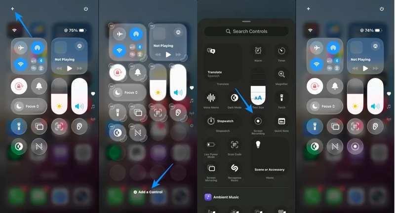 Add Screen Recording Control Center