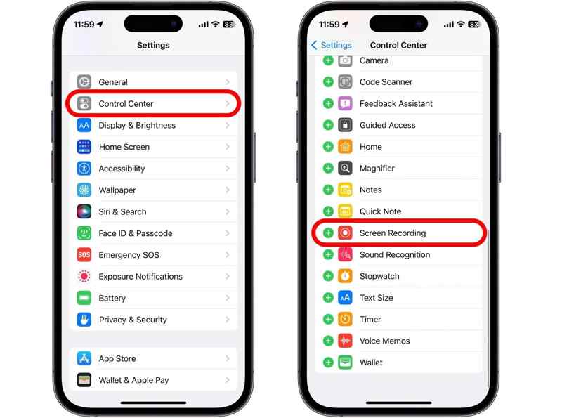 Add Screen Recording Settings