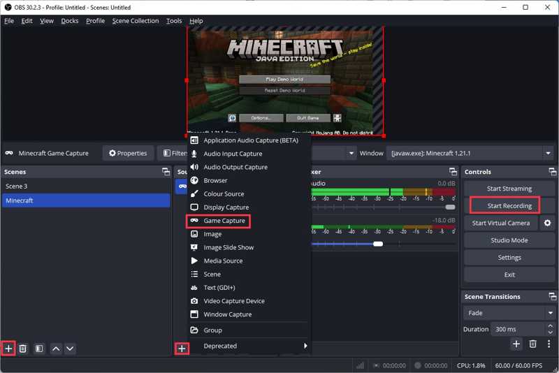 OBS Record Minecraft Gameplay