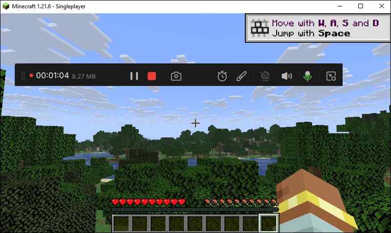 Stop Record Mincraft Game Bar