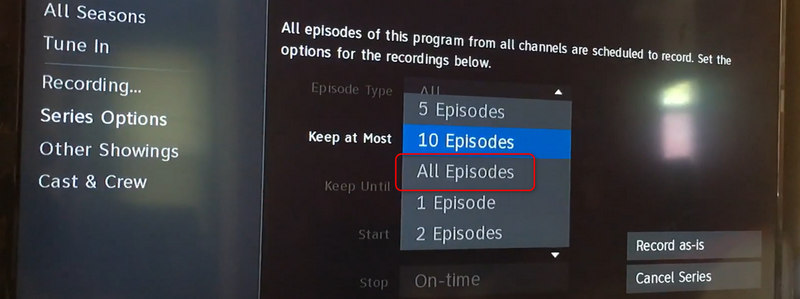 DirecTV Stream Recording Options