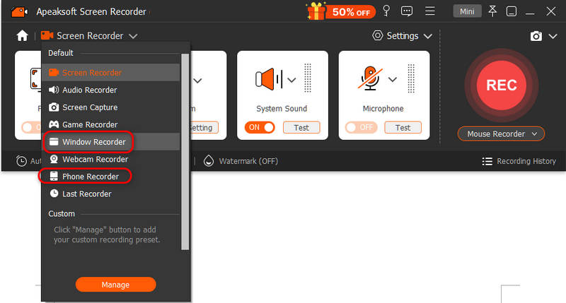 Select a Recording Mode