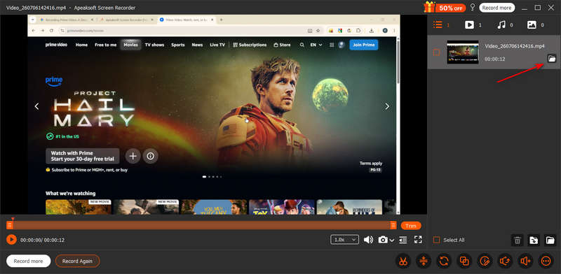 View Prime Video Recording in Apeaksoft Screen Recorder