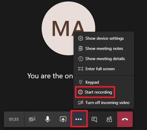 Record Teams Webinar