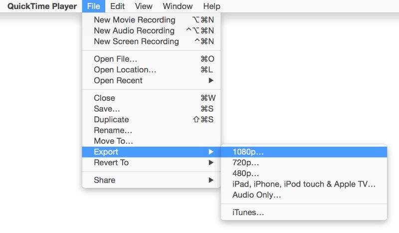 导出Quicktime