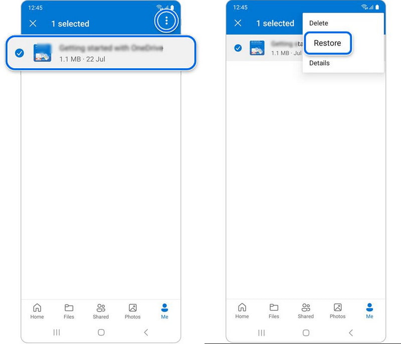 从 OneDrive 恢复 Android 照片