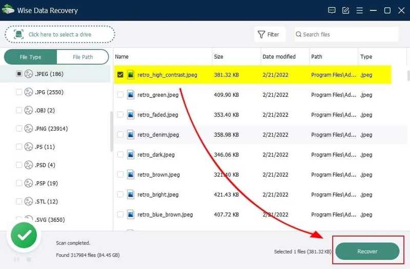 Recuperación de datos inteligente
