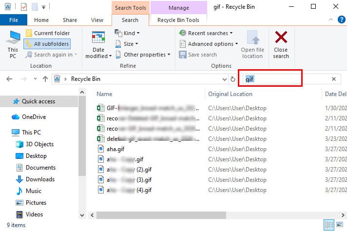 Recover-Deleted Gif on Windows