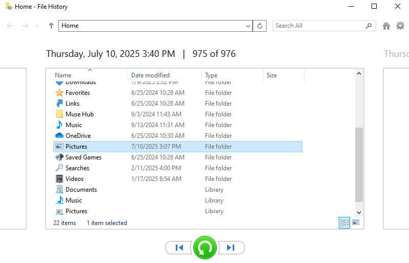 Retrieve Deleted Gifs Using File History